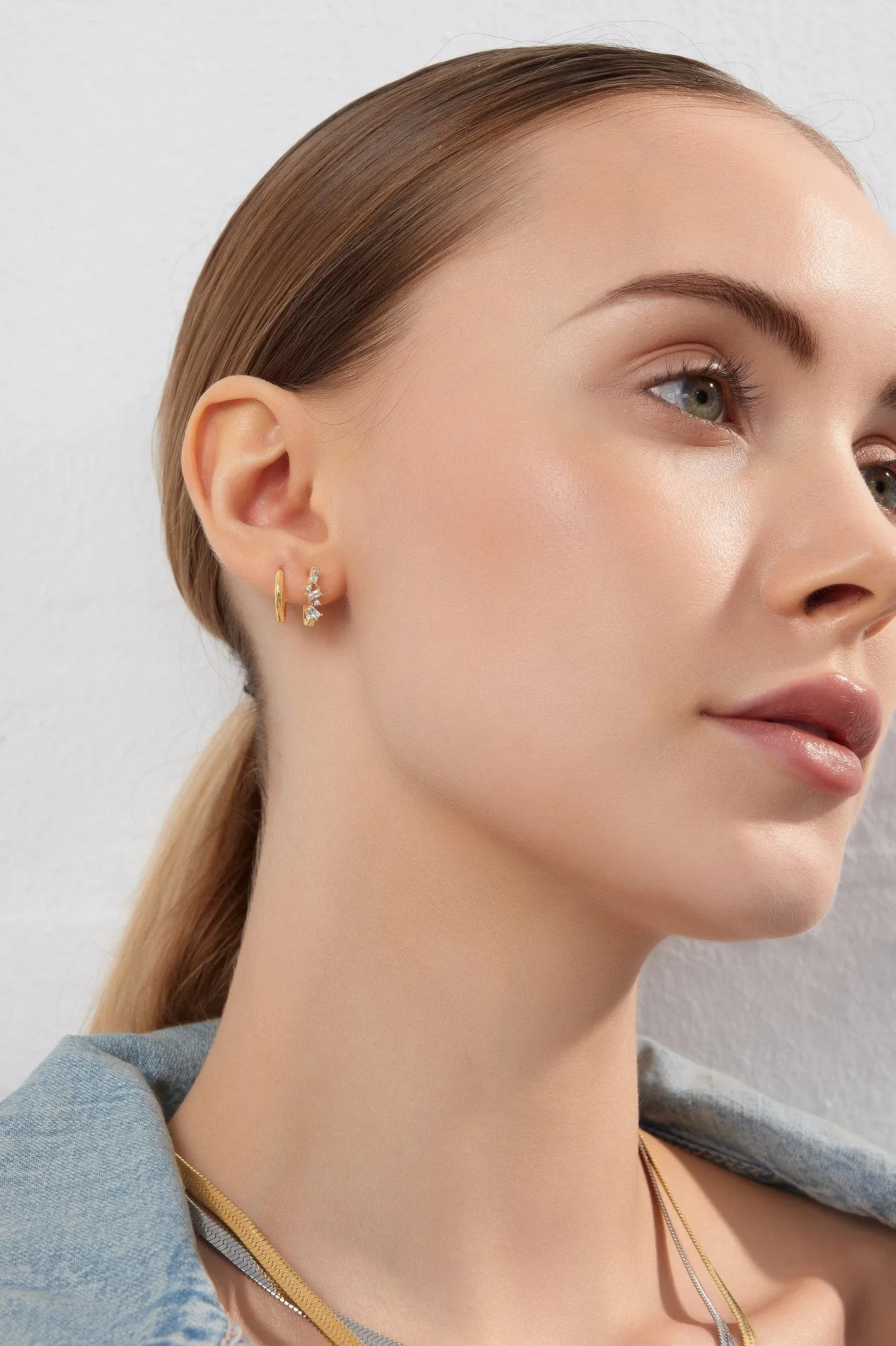 Irregular Gems Huggies in Gold sold by Flaire & Co. product image thumbnail 2