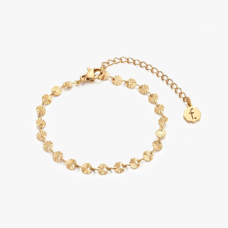 Sunburst Chain Bracelet in Gold sold by Flaire & Co.