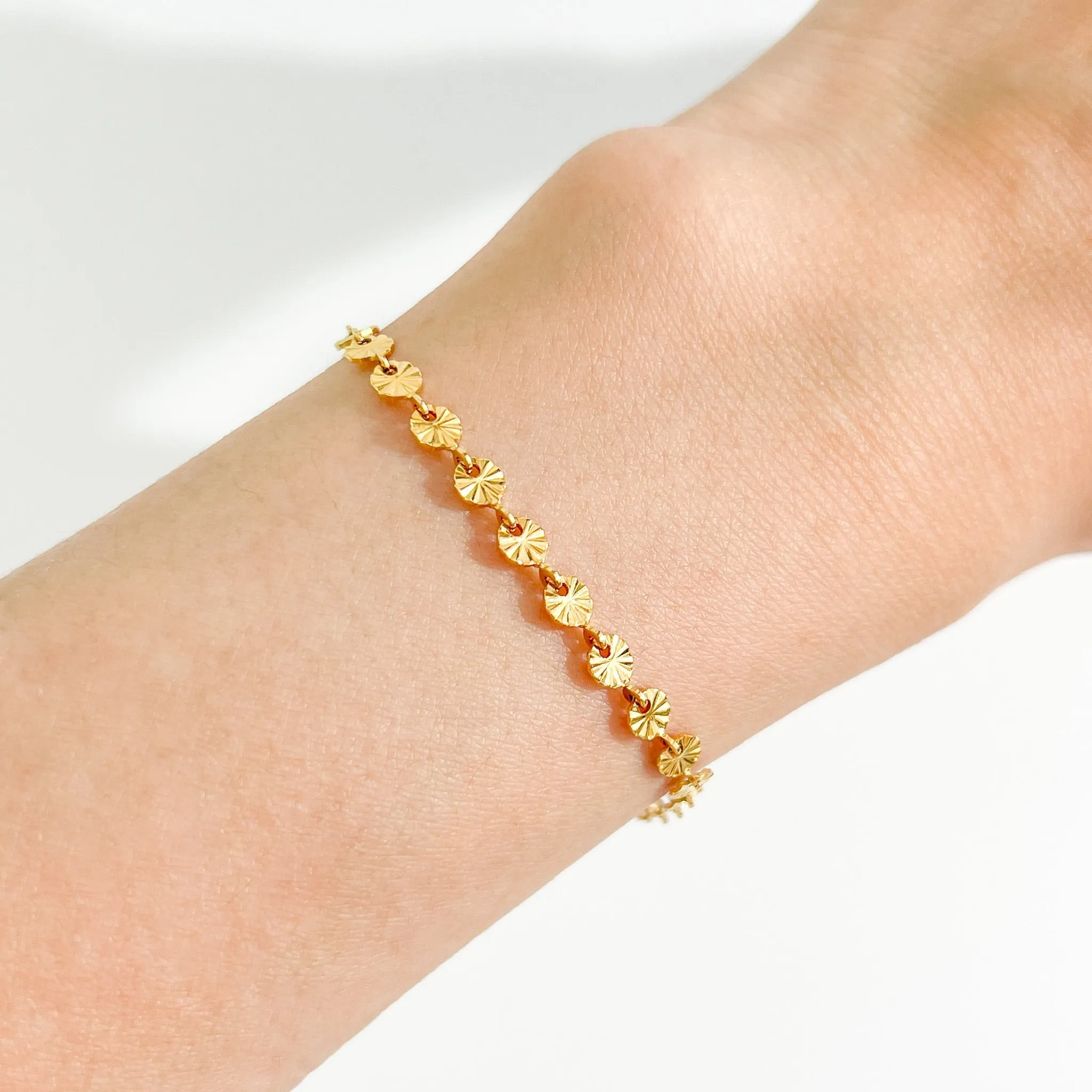 Sunburst Chain Bracelet in Gold sold by Flaire & Co. product image thumbnail 2