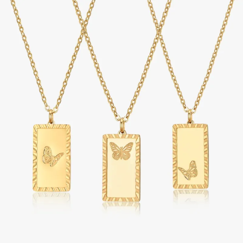 Butterfly Trio Necklace in Gold (Not A Set) sold by Flaire & Co.