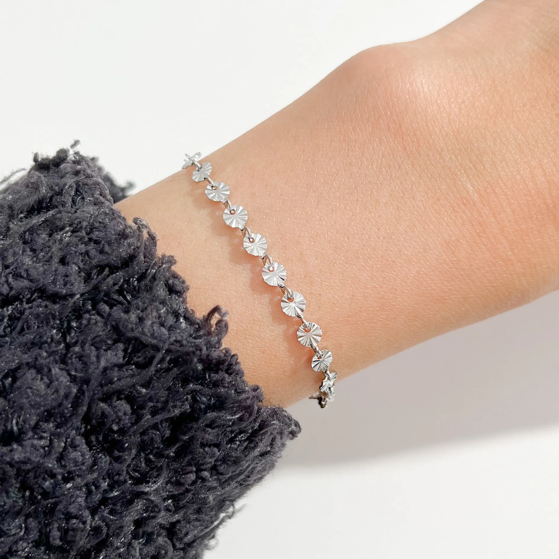 Sunburst Chain Bracelet in Silver sold by Flaire & Co. product image thumbnail 2