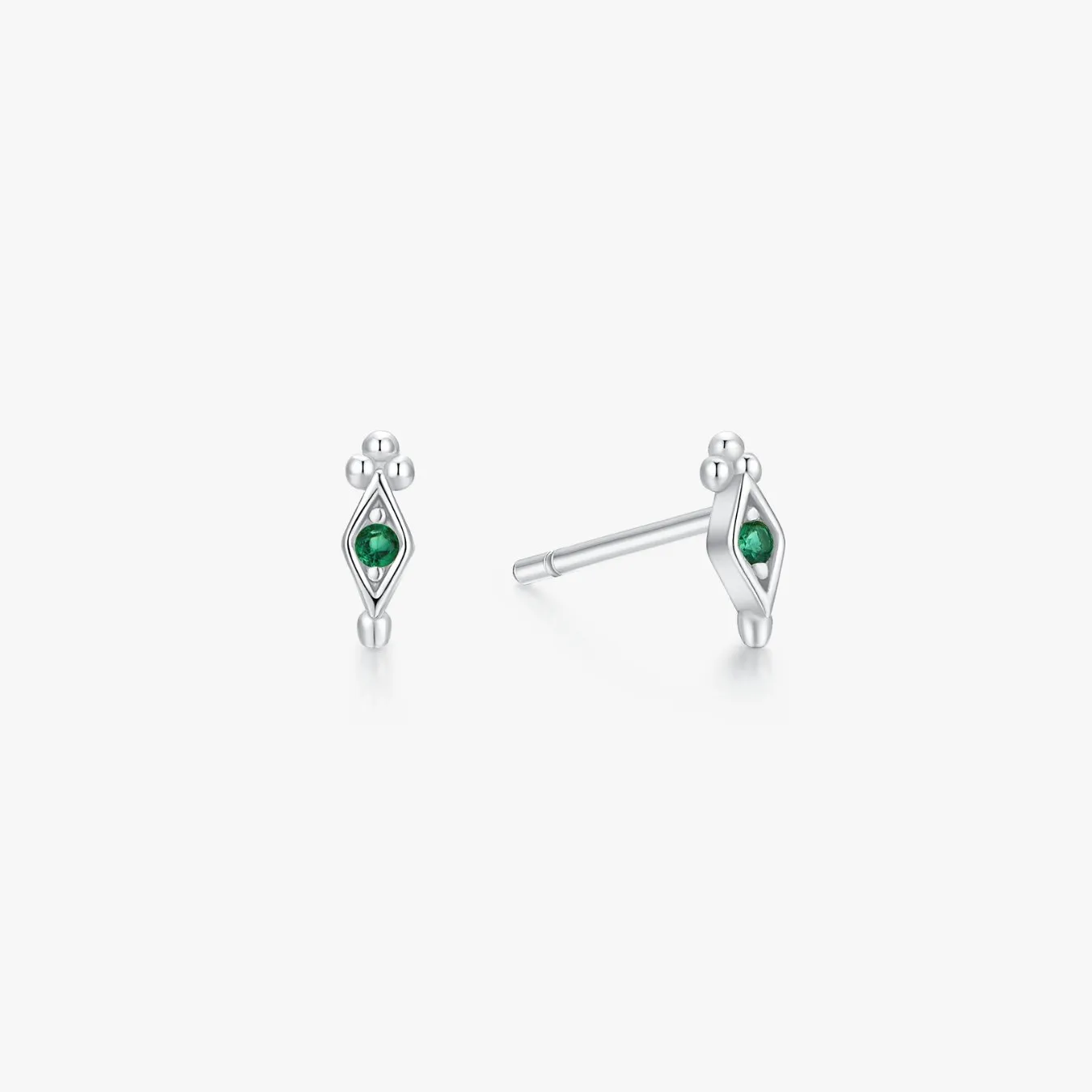Green Gem Freya Studs in Silver sold by Flaire & Co.