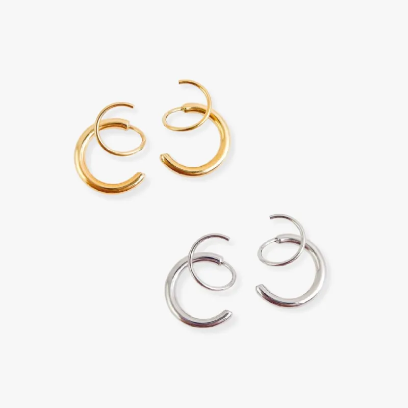 Aria Faux Double Hoop Earrings sold by Flaire & Co.