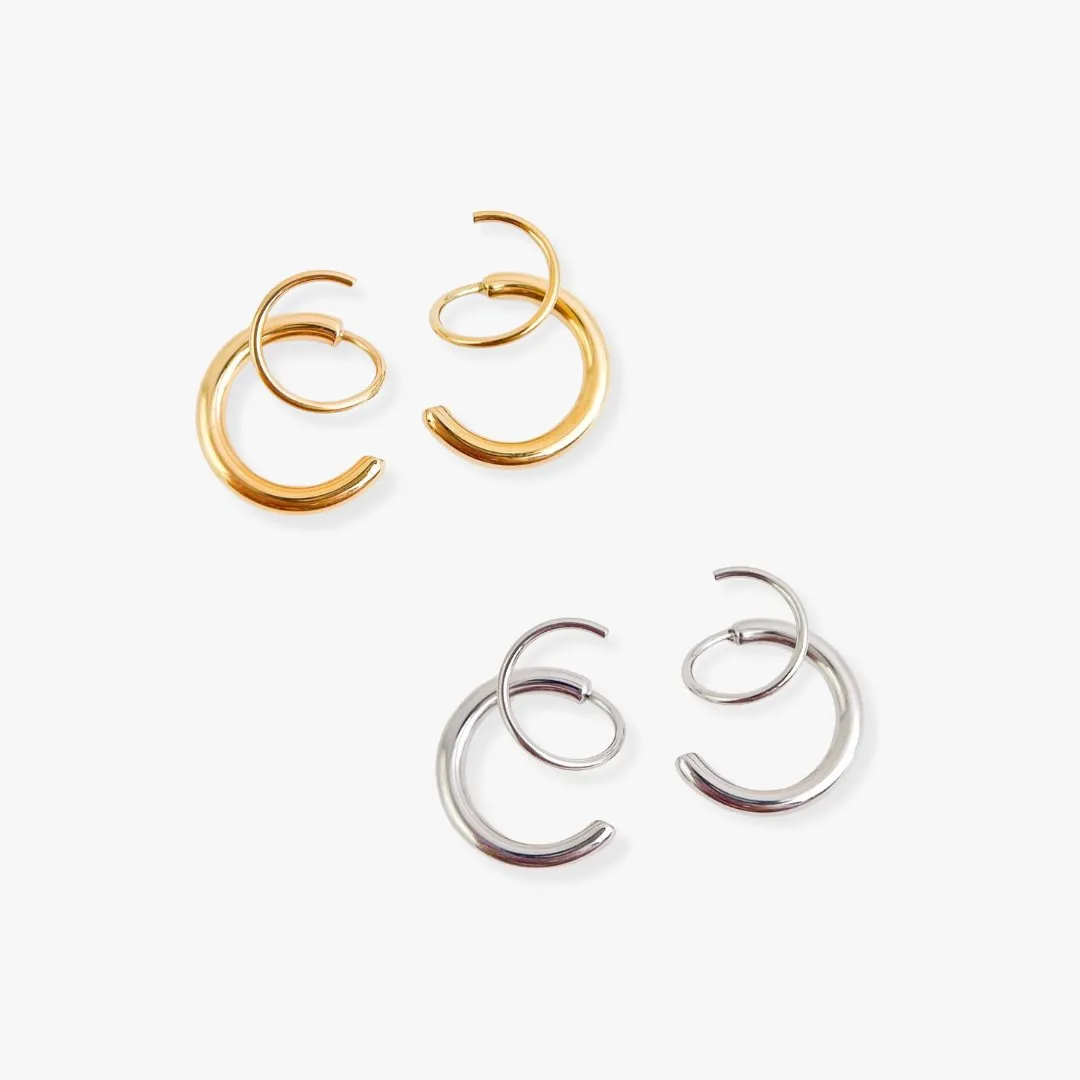 Aria Faux Double Hoop Earrings sold by Flaire & Co.