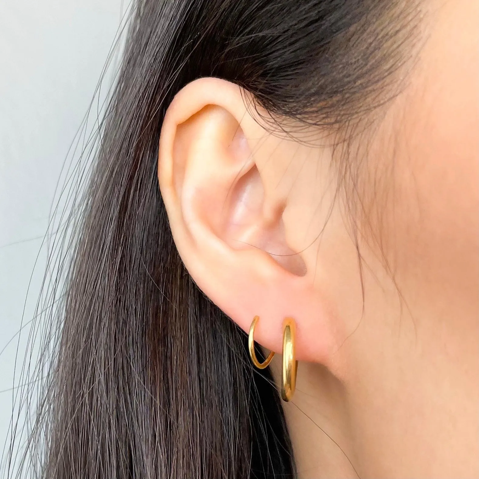 Aria Faux Double Hoop Earrings sold by Flaire & Co. product image thumbnail 2