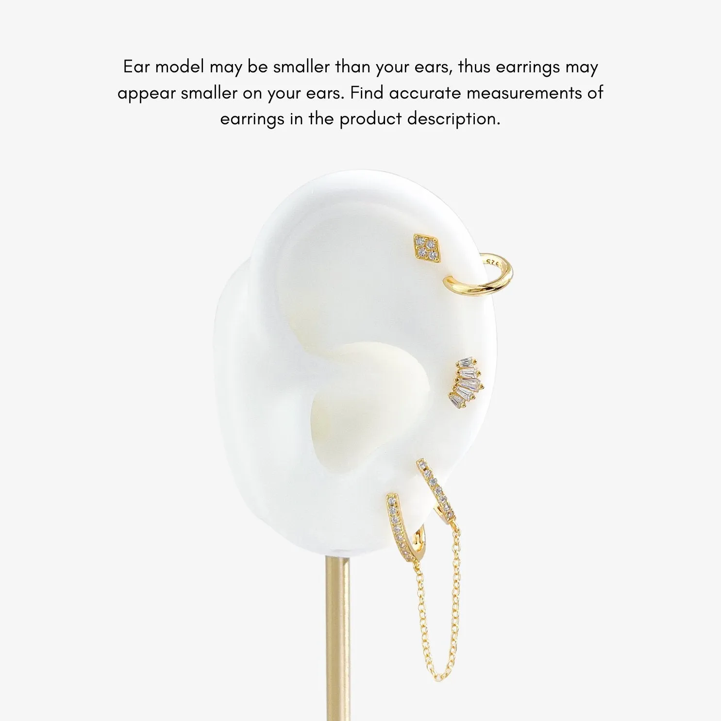 Rhombus Sterling Silver Threadless Flat Back Stud sold by Flaire & Co. product image thumbnail 5