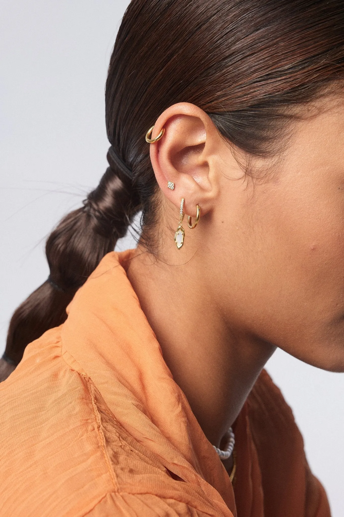 Rhombus Sterling Silver Threadless Flat Back Stud sold by Flaire & Co. product image thumbnail 3