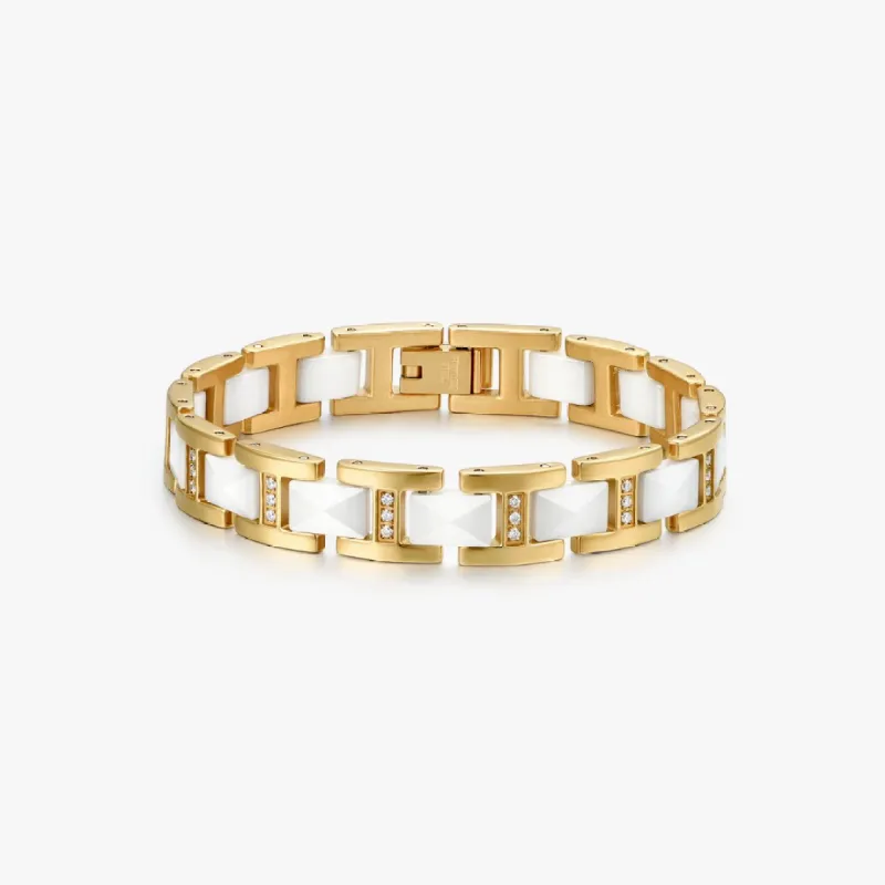 Gold Ceramic Watch Band Bracelet sold by Flaire & Co.