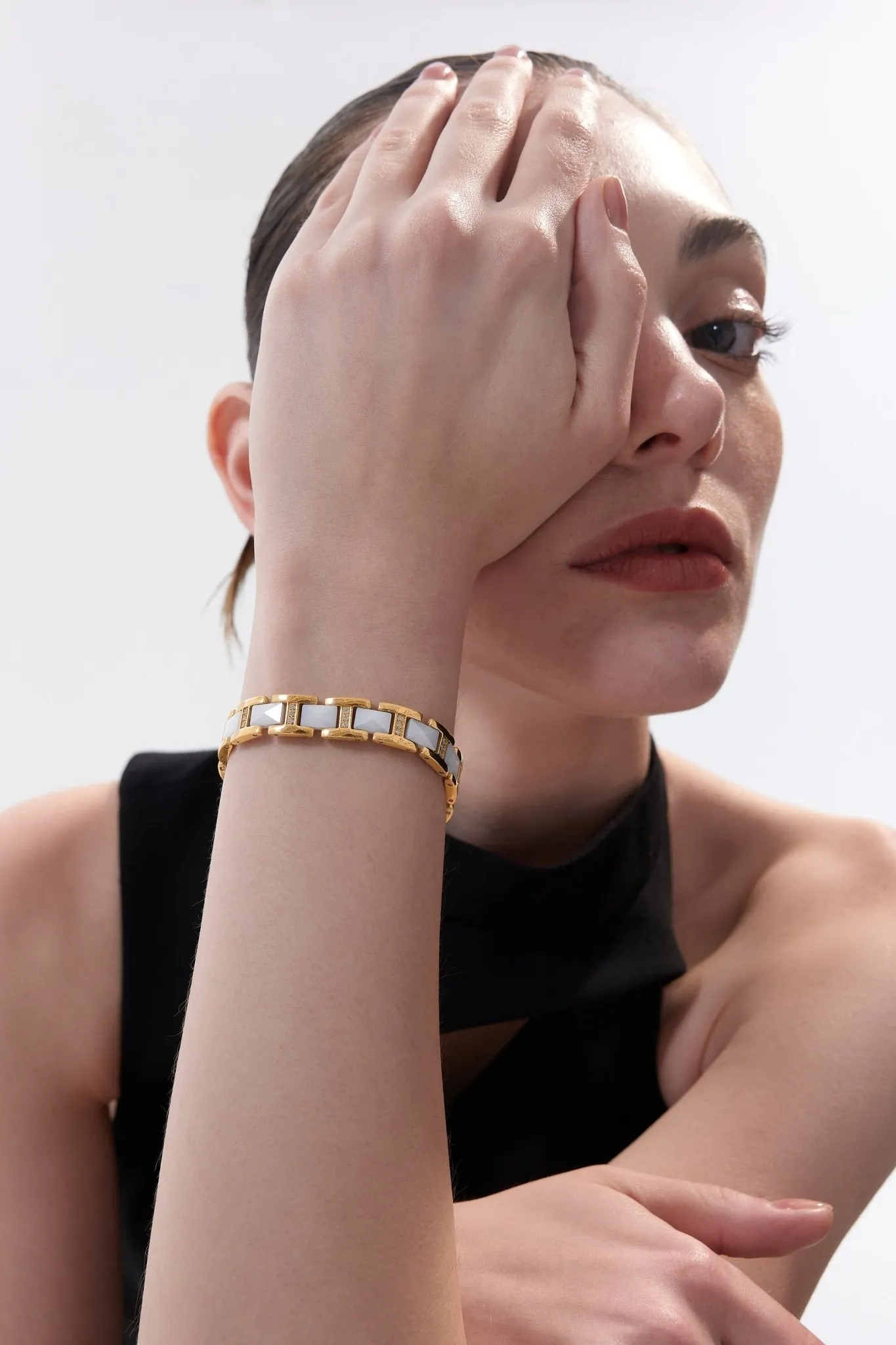 Gold Ceramic Watch Band Bracelet sold by Flaire & Co. product image thumbnail 2