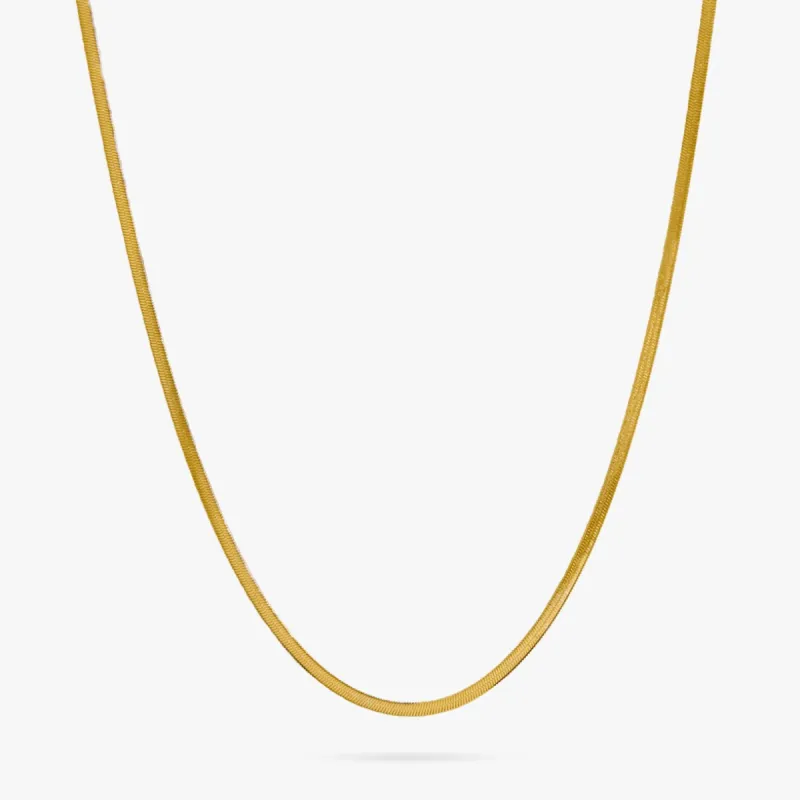 Thin Herringbone Necklace in Gold sold by Flaire & Co.