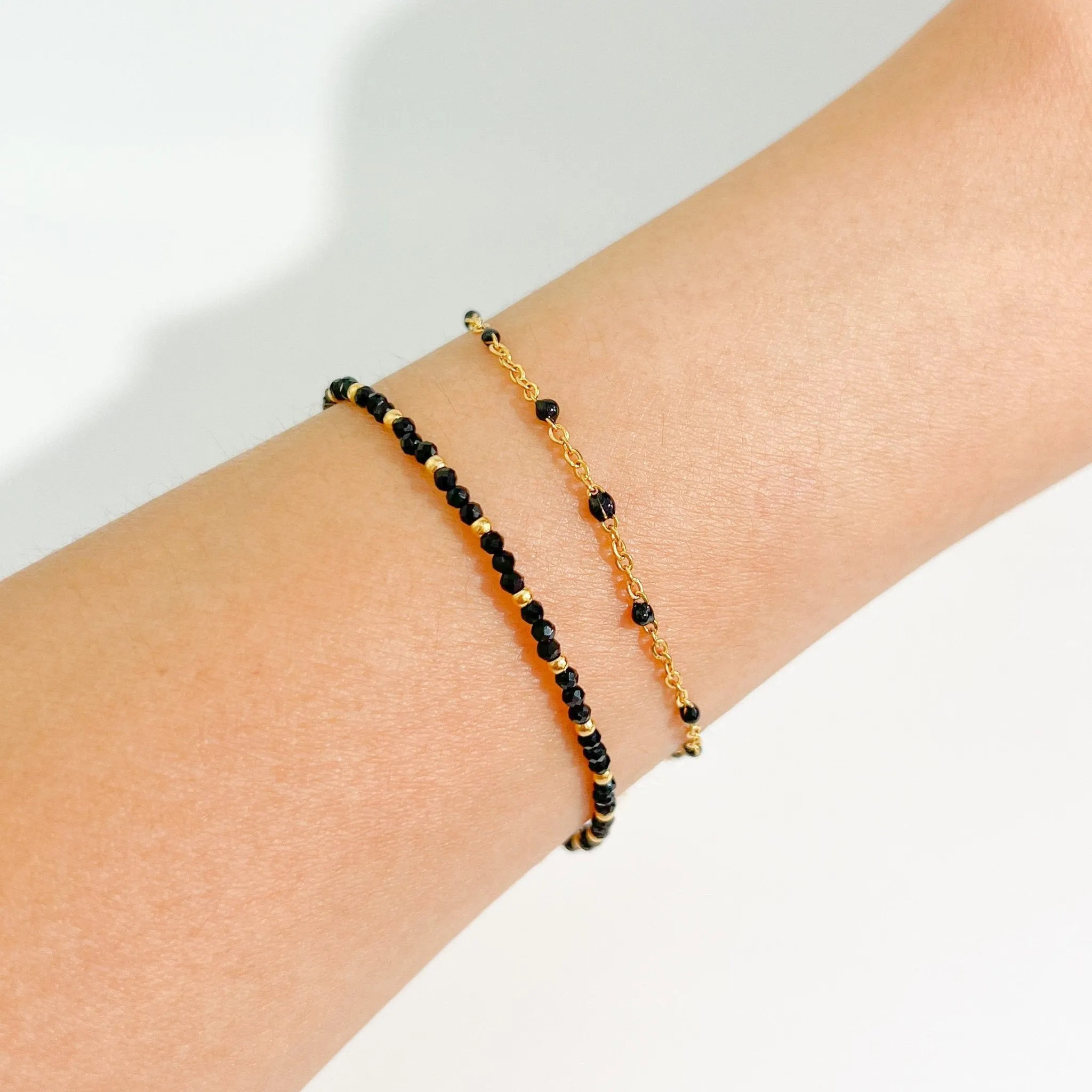 Black Bead Bracelet in Gold sold by Flaire & Co. product image thumbnail 2