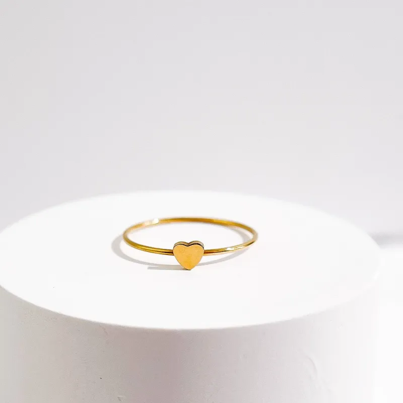 Dainty Heart Ring in Gold sold by Flaire & Co.