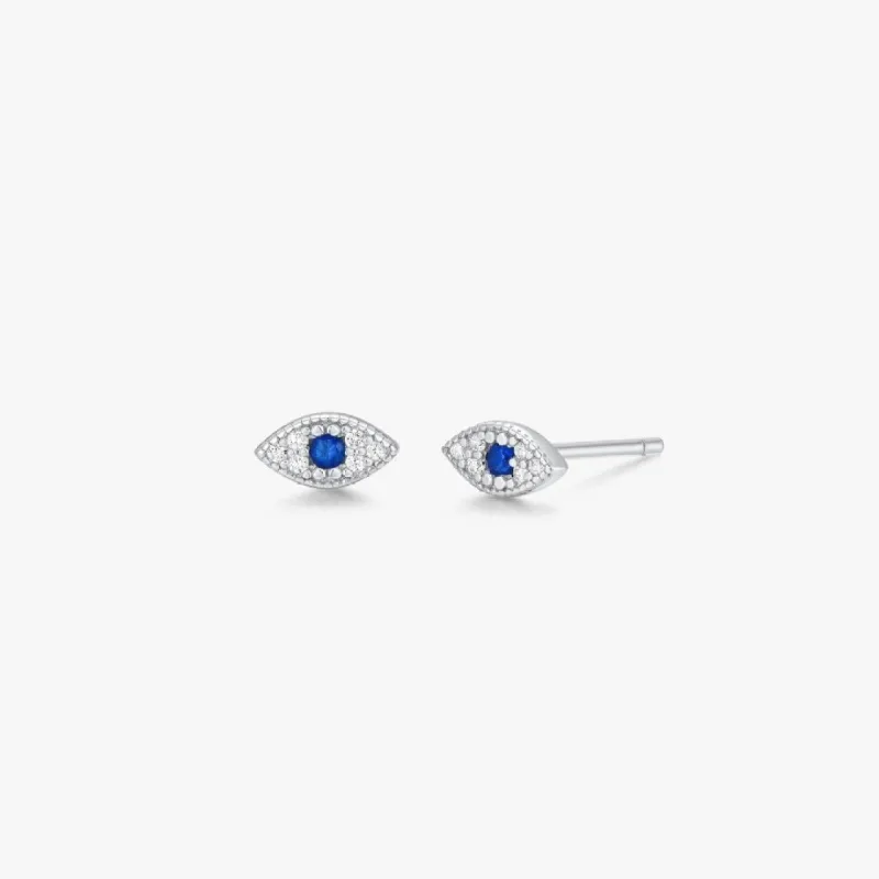 Evil Eye Studs in Silver sold by Flaire & Co.