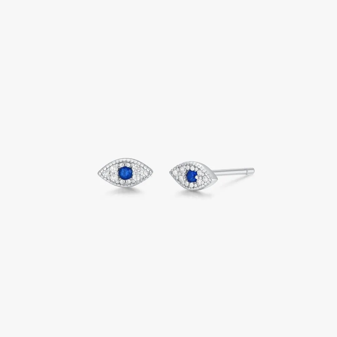 Evil Eye Studs in Silver sold by Flaire & Co.