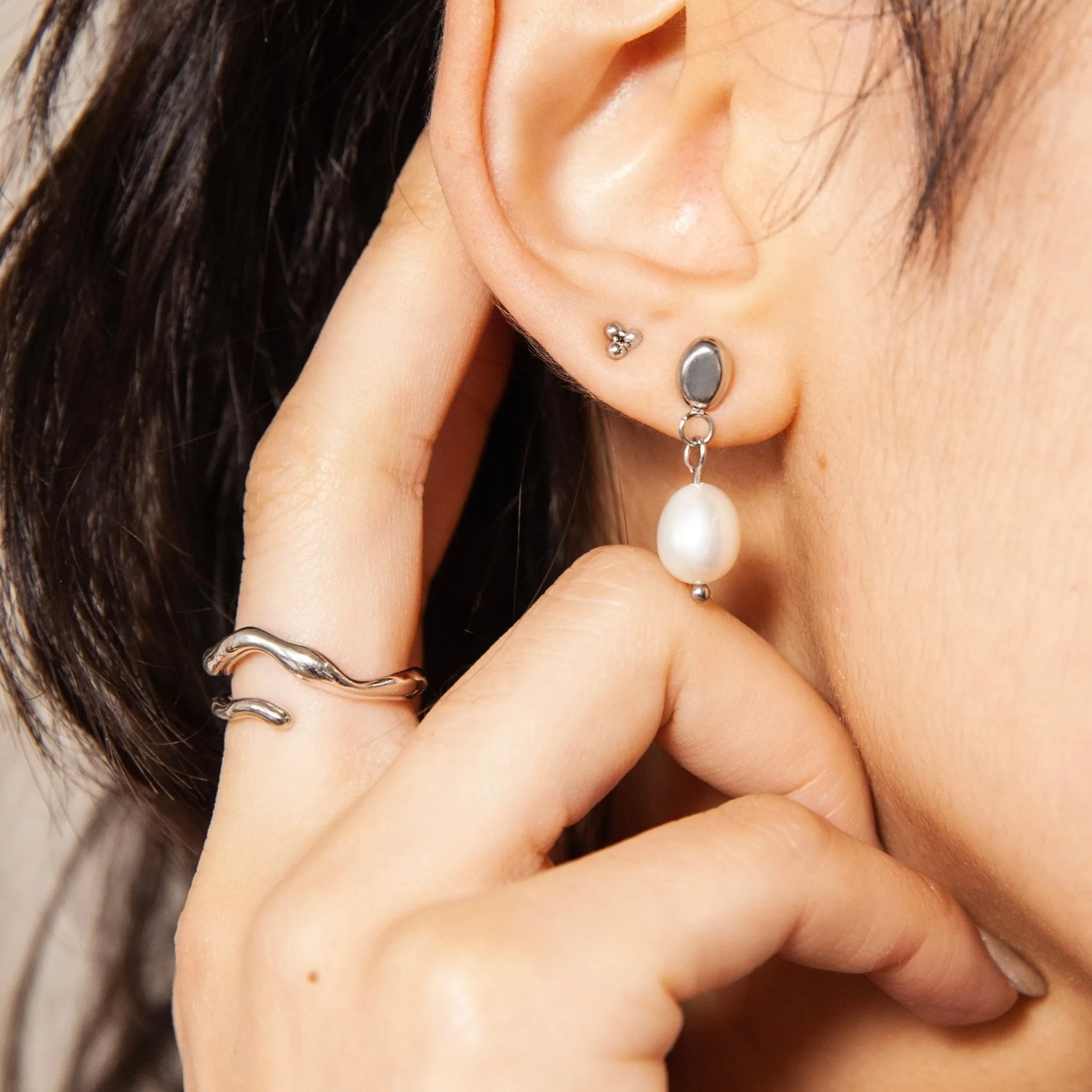 Organic Criss Cross Adjustable Sterling Silver Ring sold by Flaire & Co. product image thumbnail 3