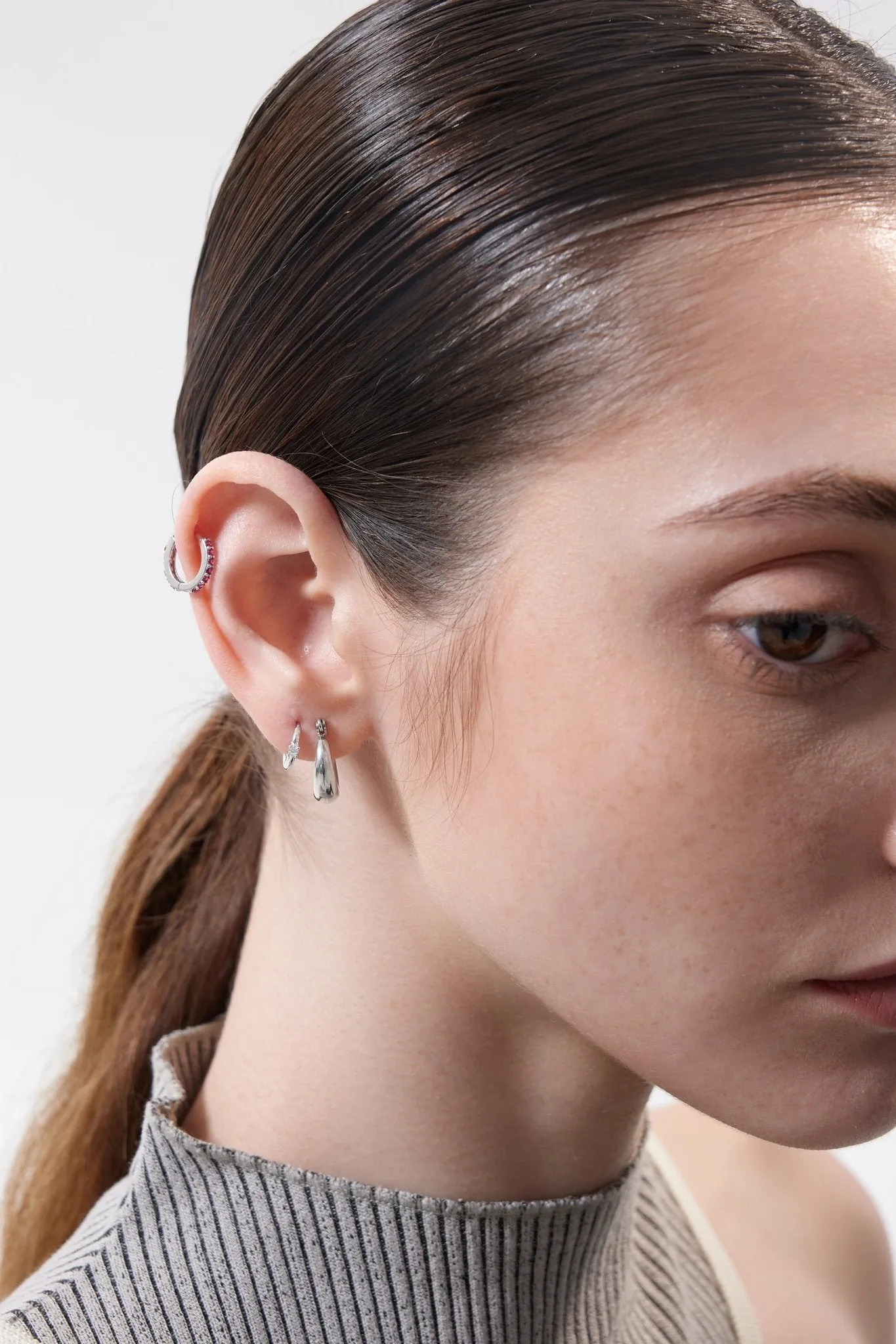 Single Gem Huggies sold by Flaire & Co. product image thumbnail 3