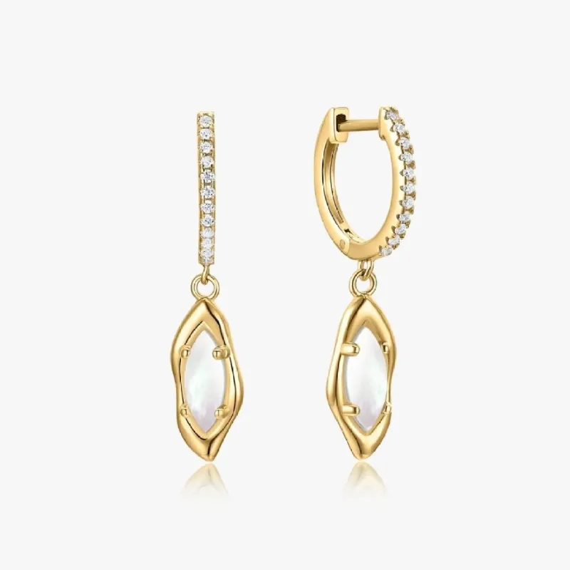 Gold Ava Mother of Pearl Earrings sold by Flaire & Co.