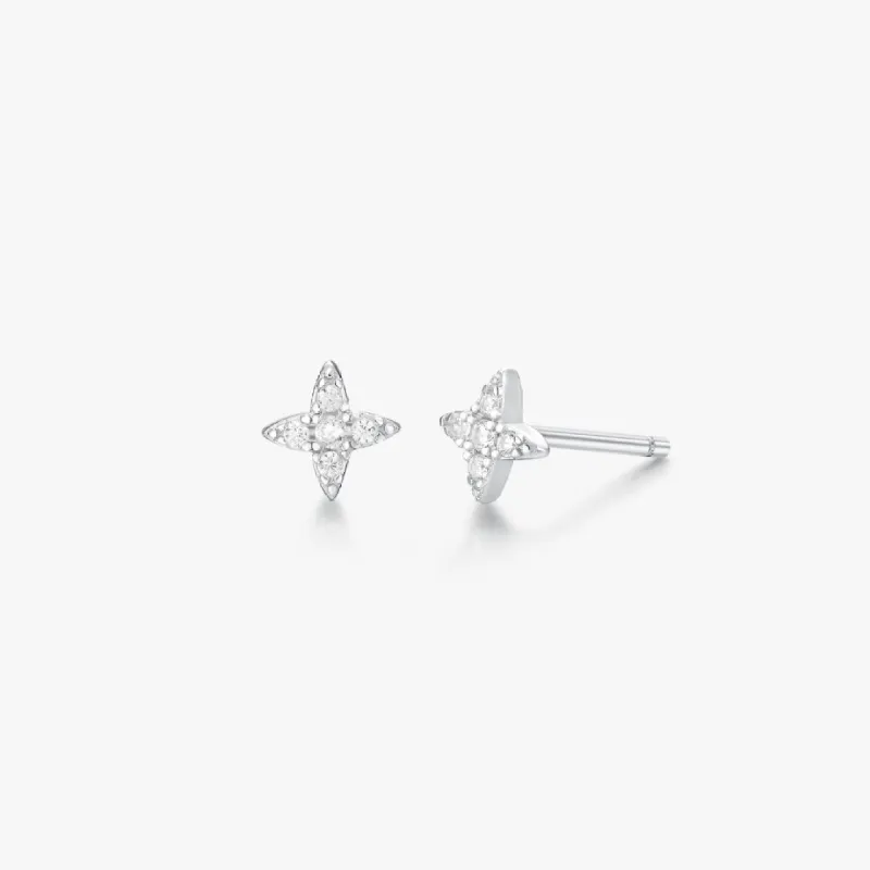 Clear Gem Estrella Studs in Silver sold by Flaire & Co.