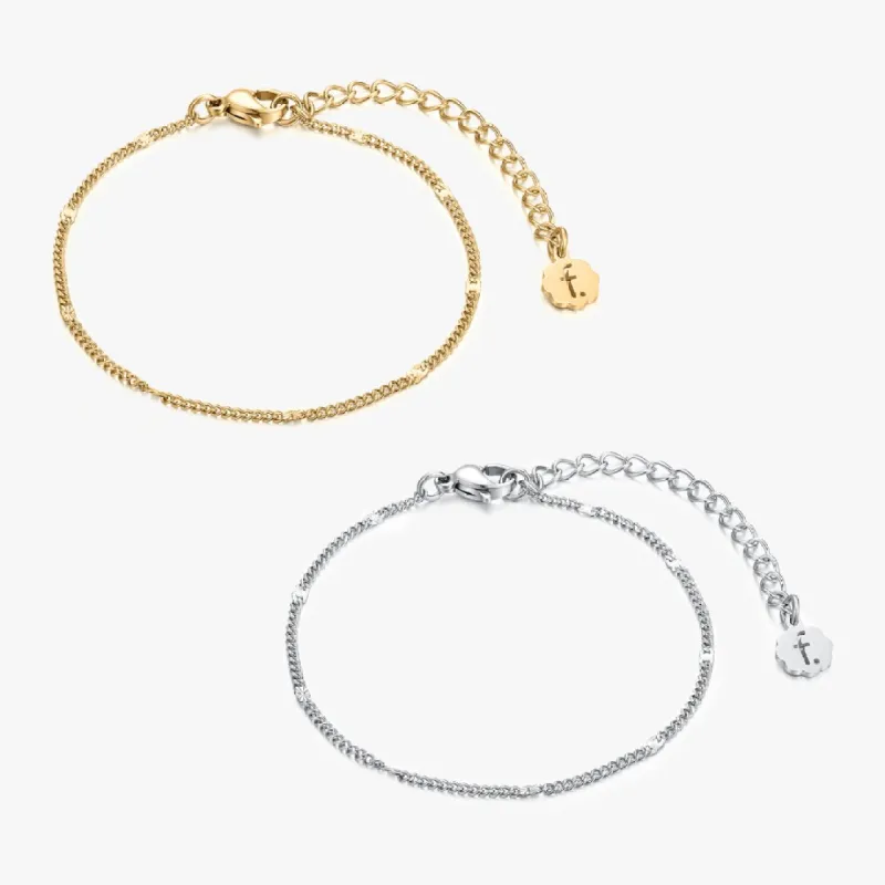 Thin Hammered Chain Bracelet sold by Flaire & Co.