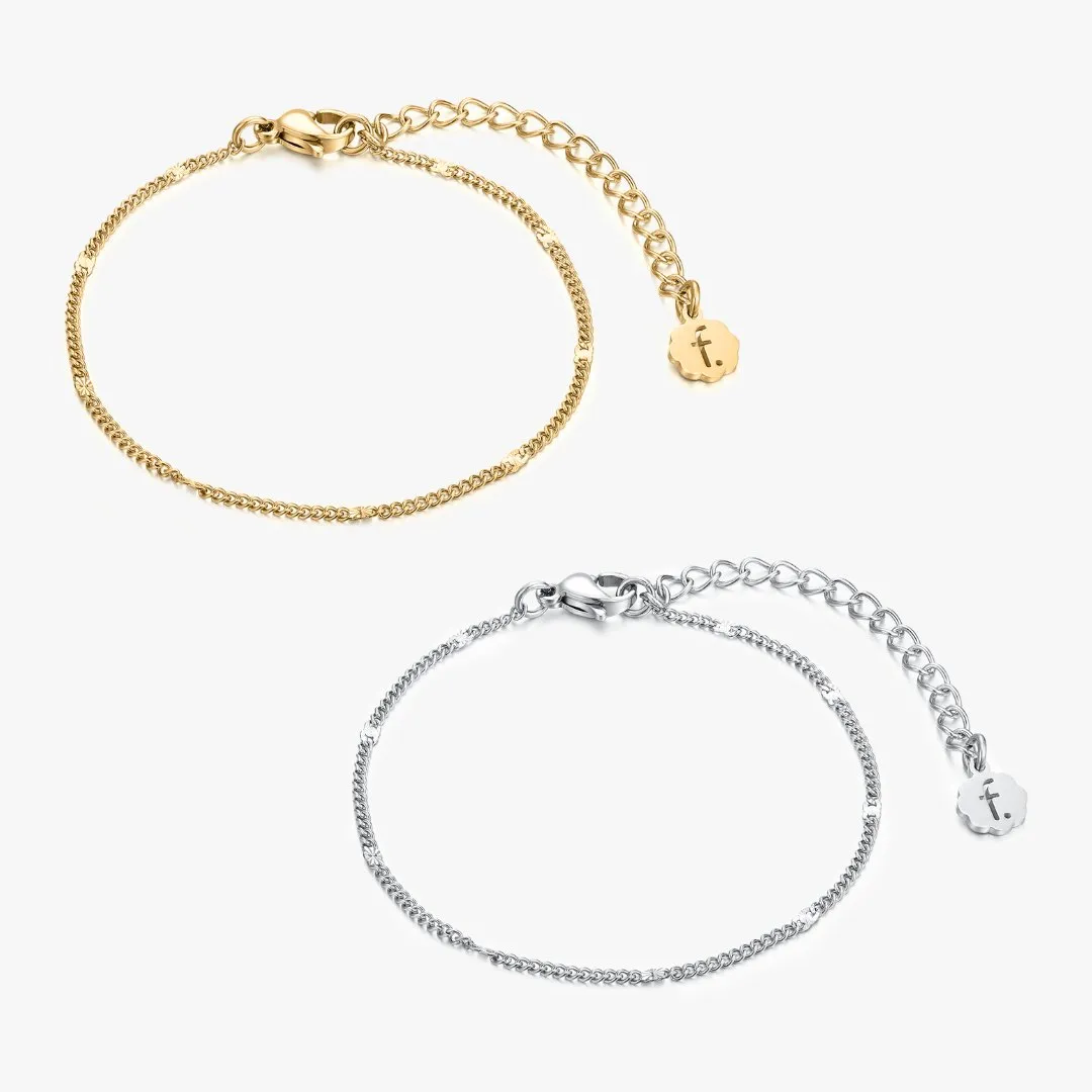 Thin Hammered Chain Bracelet sold by Flaire & Co.