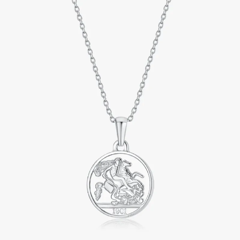 Sparta Coin Necklace in Silver sold by Flaire & Co.