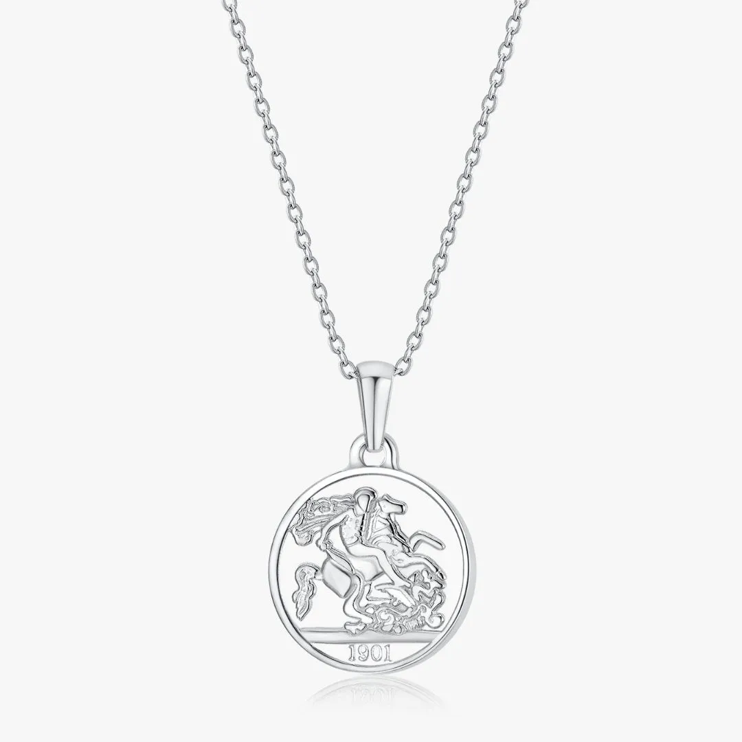 Sparta Coin Necklace in Silver sold by Flaire & Co.