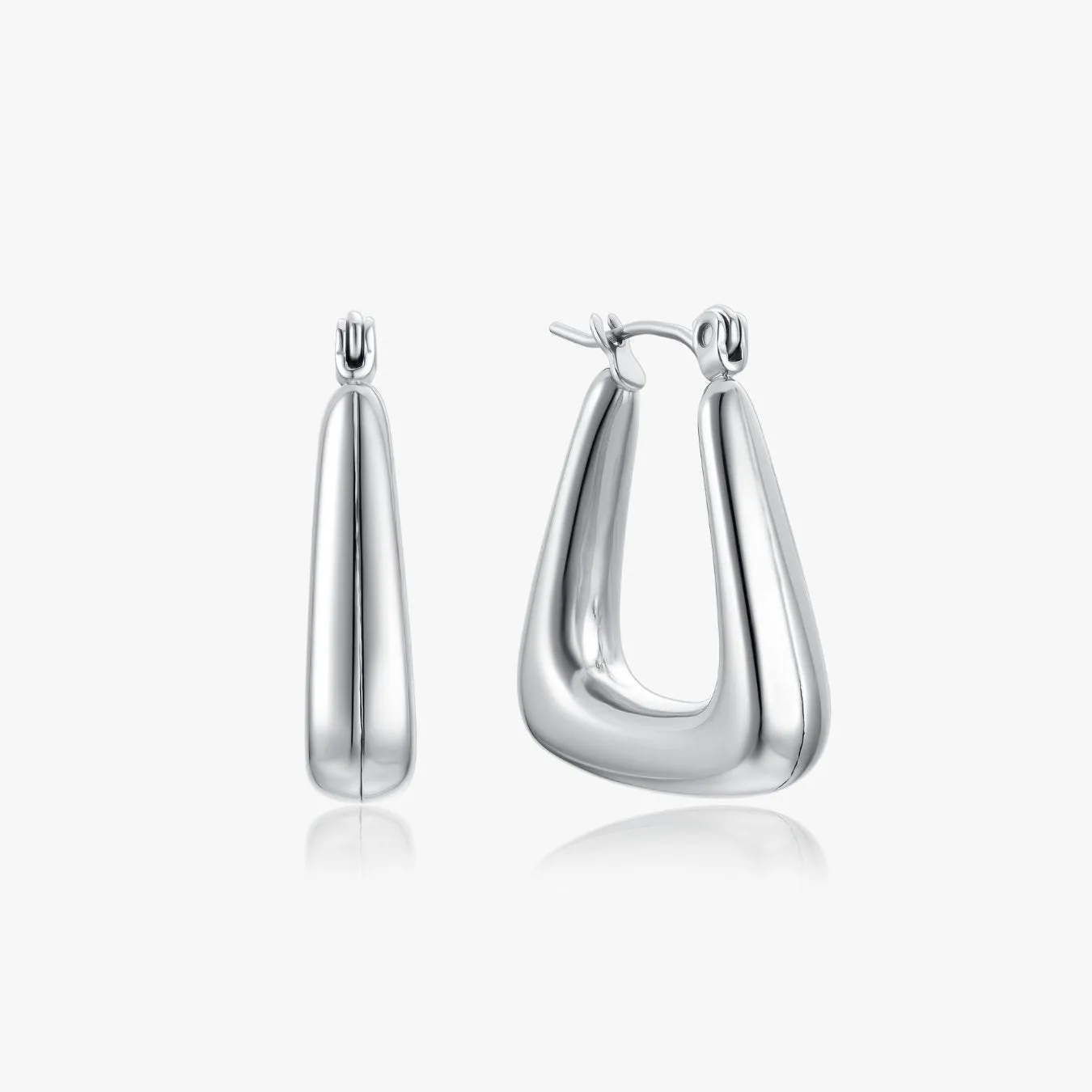 The Delta Hollow Earrings in Silver sold by Flaire & Co.