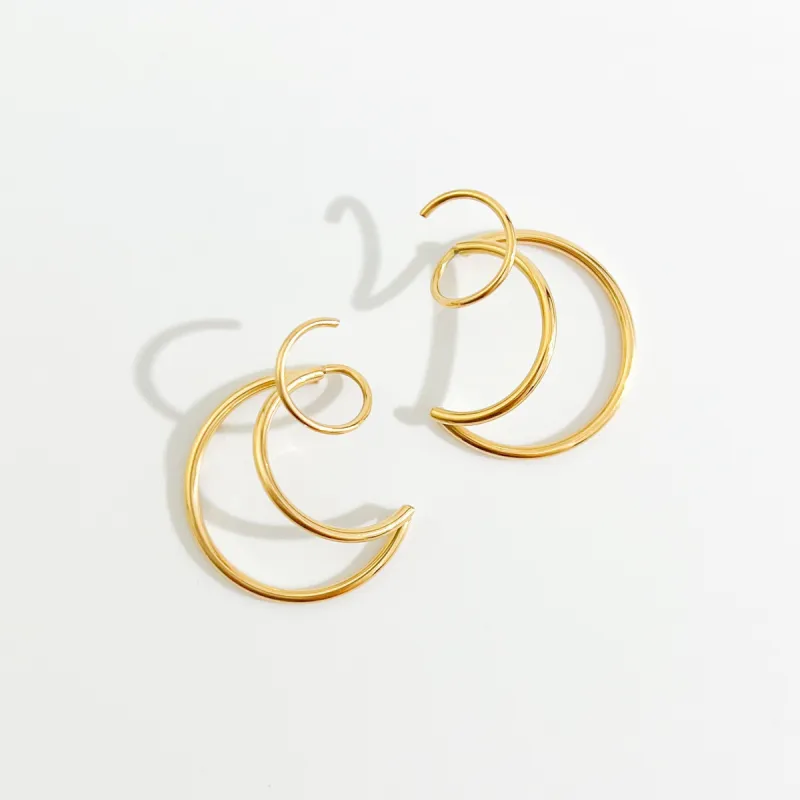 Jessica Faux Triple Hoop Earrings in Gold sold by Flaire & Co.