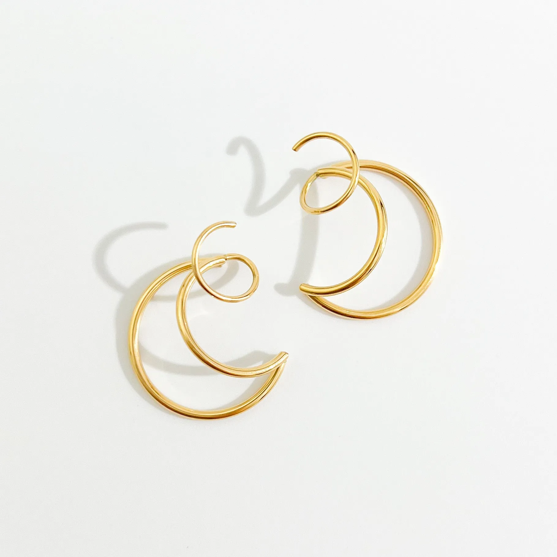 Jessica Faux Triple Hoop Earrings in Gold sold by Flaire & Co.