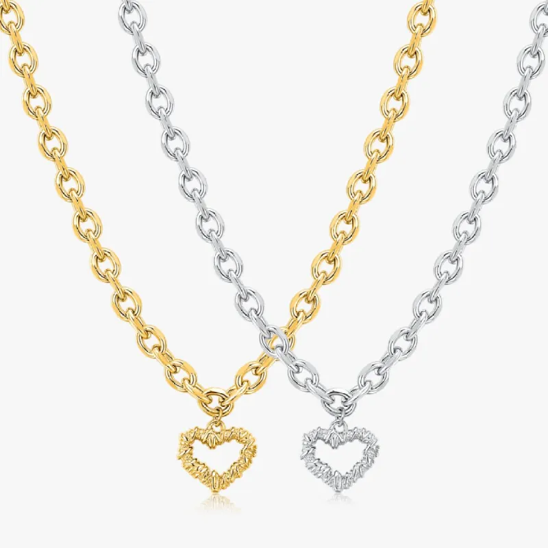 Chunky Heart Necklaces sold by Flaire & Co.