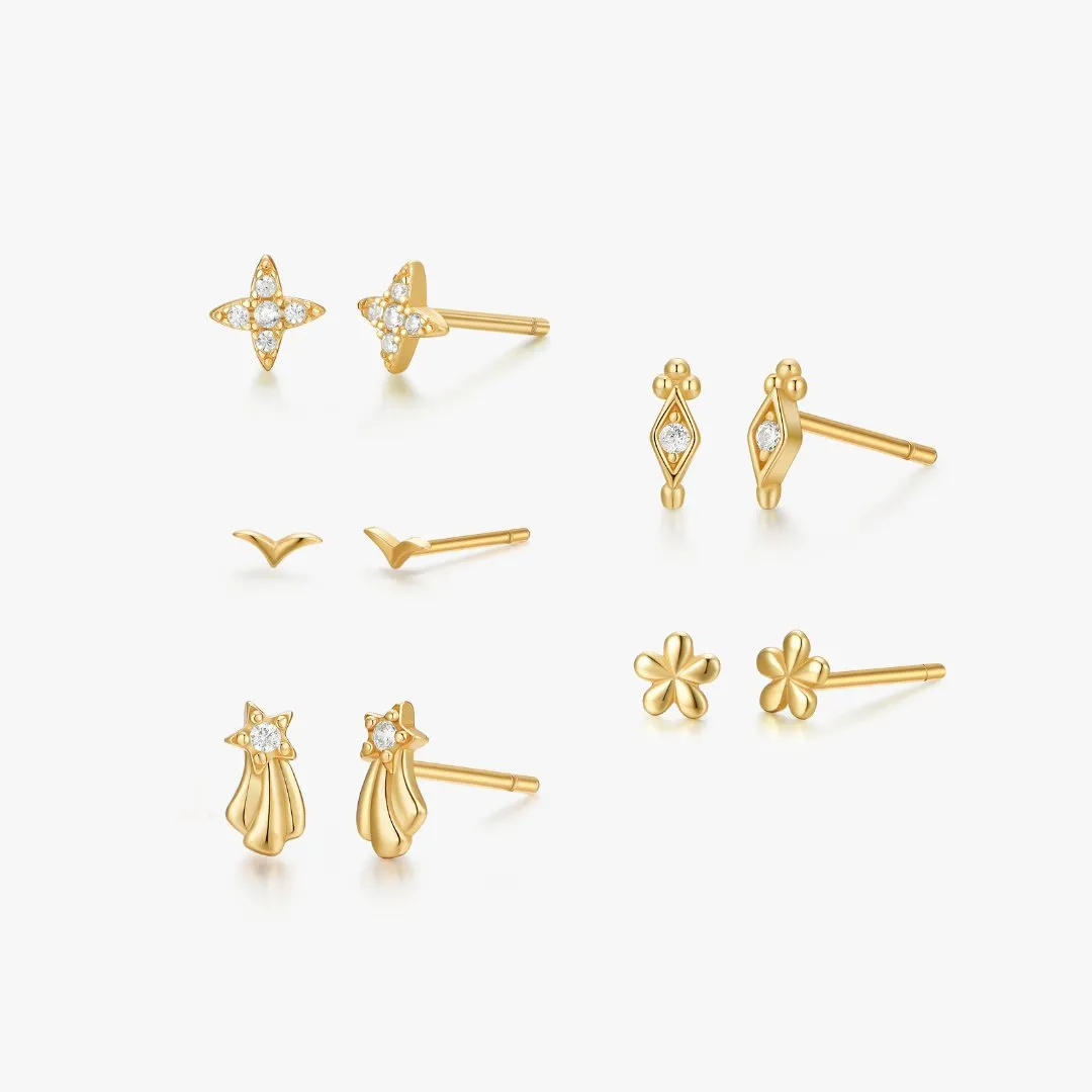 Gold Micro Studs Bundle sold by Flaire & Co.