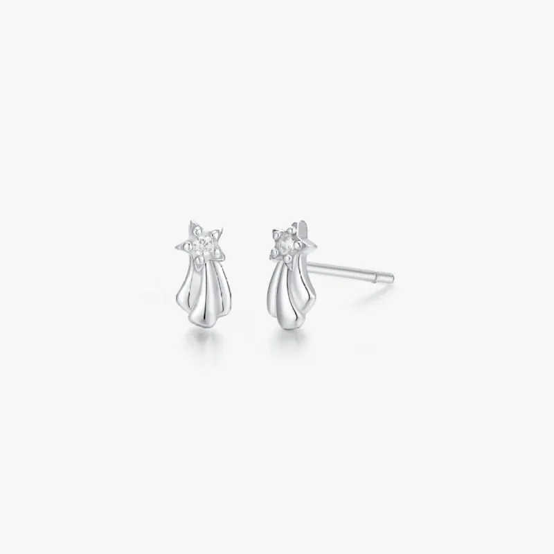 Shooting Star Studs in Silver sold by Flaire & Co.