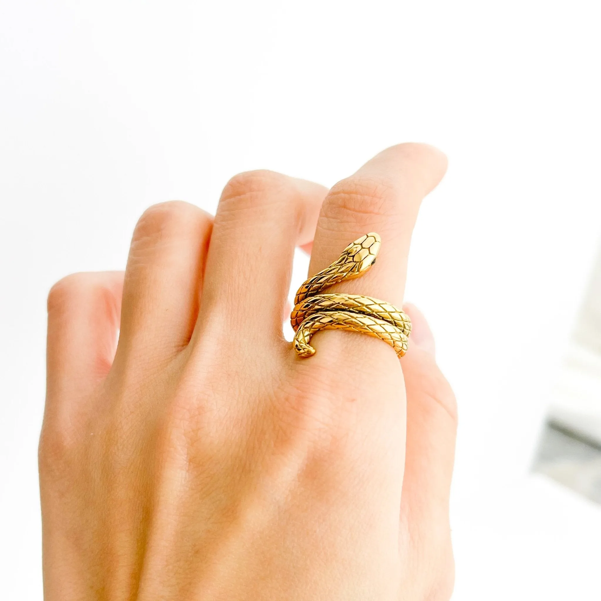 Gold Snake Ring sold by Flaire & Co. product image thumbnail 4