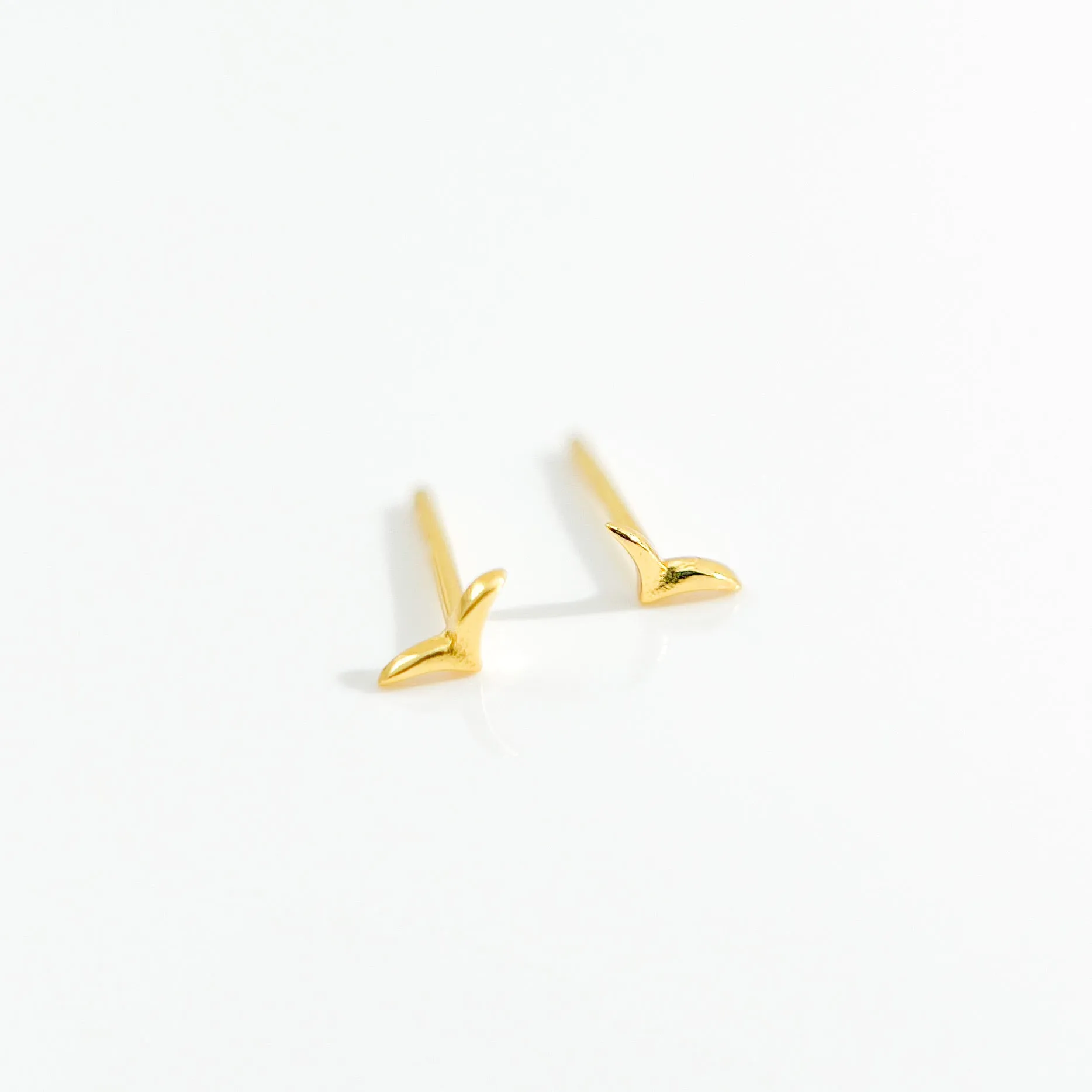 Micro Seagull Studs in Gold sold by Flaire & Co. product image thumbnail 3