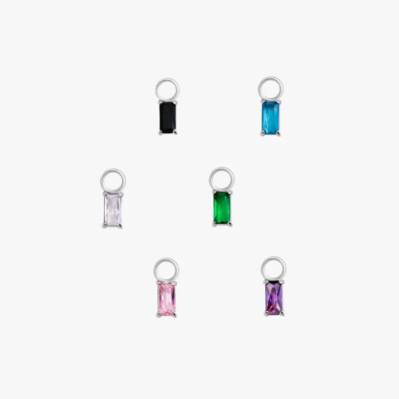 Rectangle Hoop Charms in Silver sold by Flaire & Co.