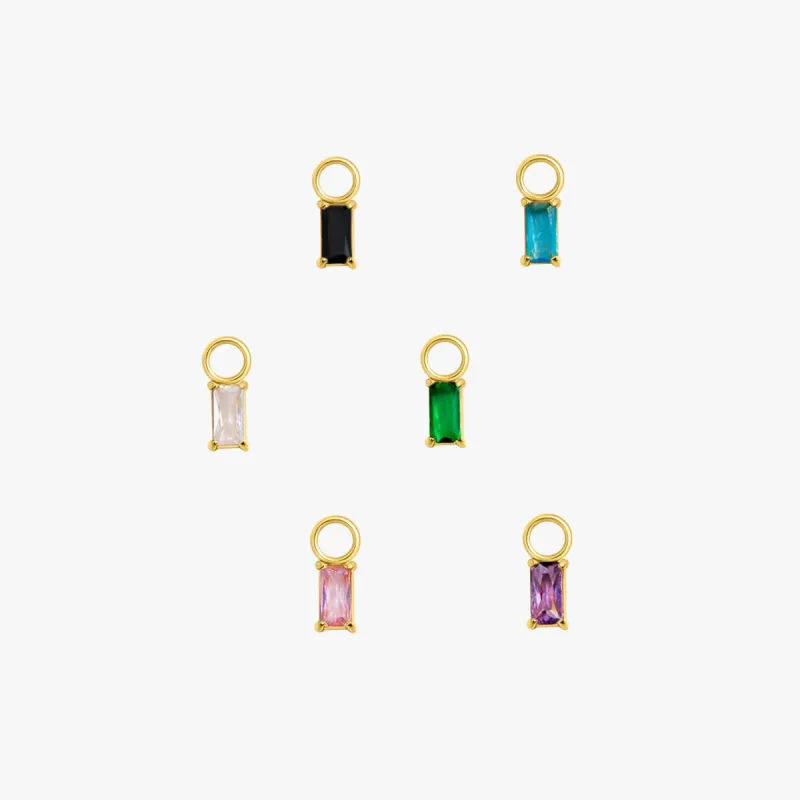 Rectangle Hoop Charms in Gold sold by Flaire & Co.