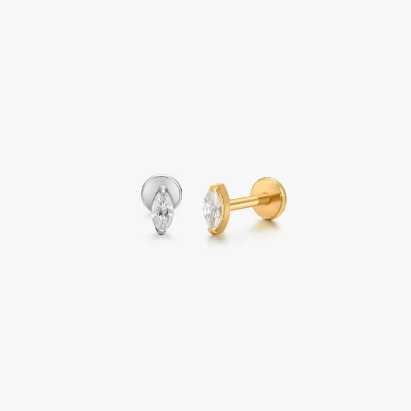Titanium Marquise Flat Back Stud (Single) sold by Flaire & Co.