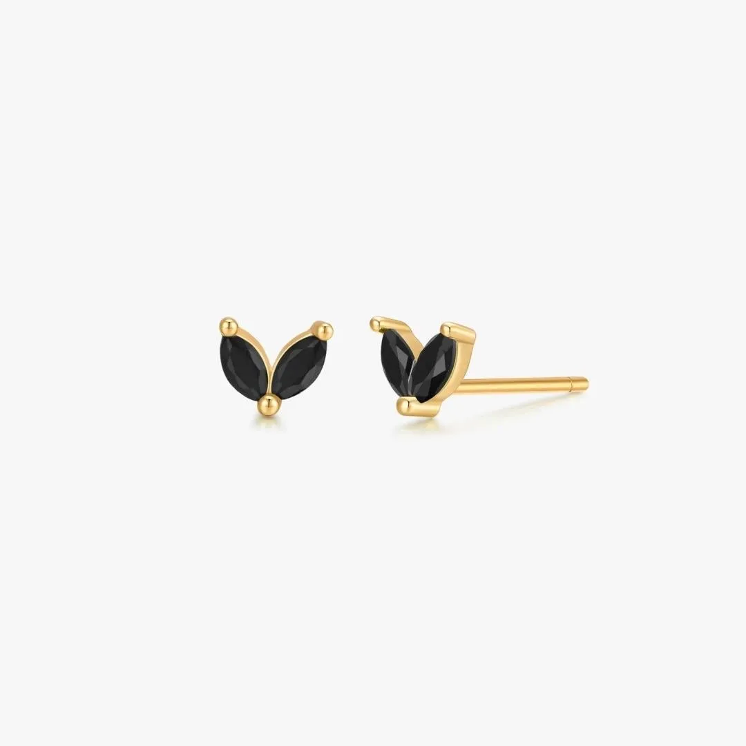 Black Sprout Sterling Studs in Gold sold by Flaire & Co.
