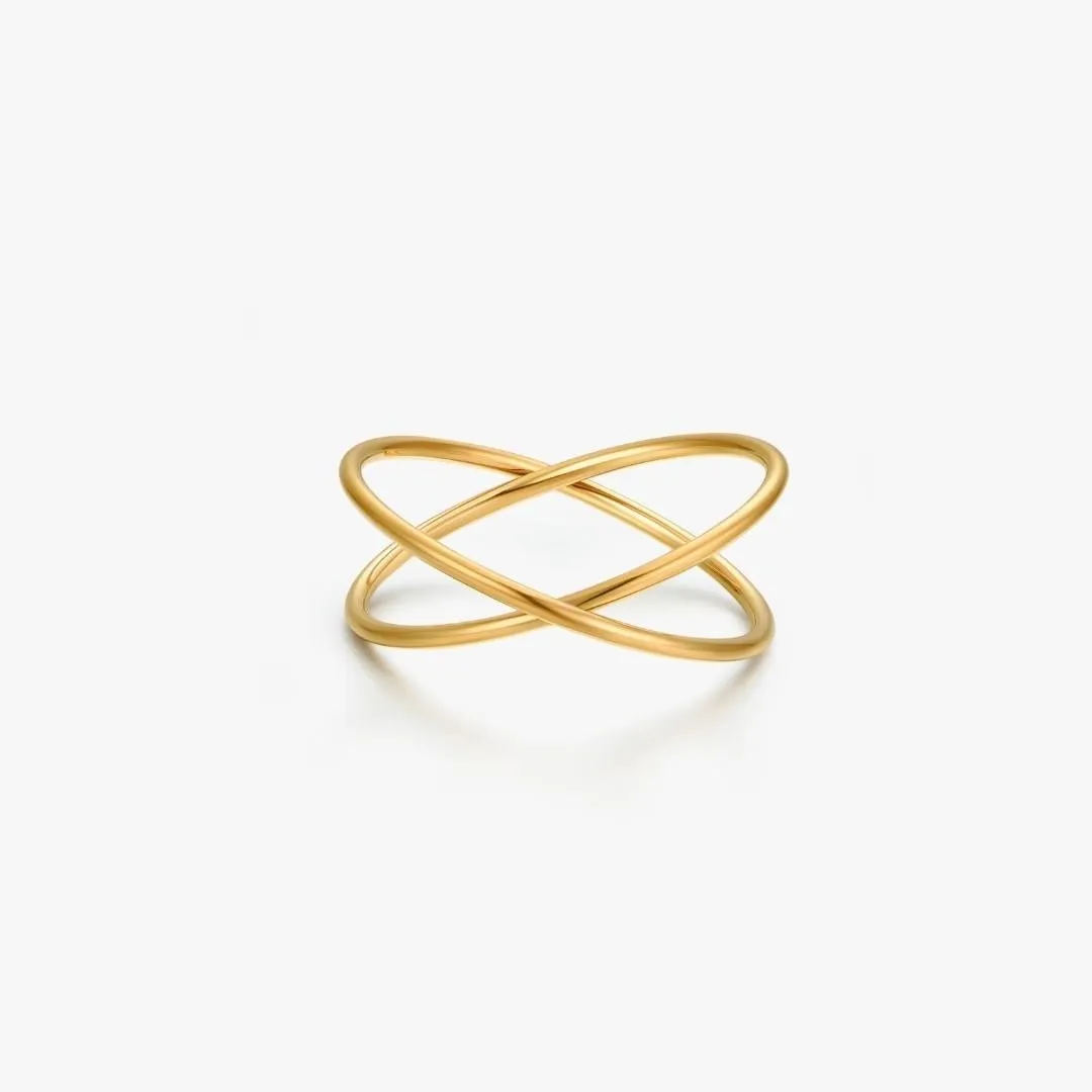 Criss Cross Gold Ring sold by Flaire & Co.