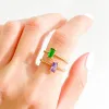 Twisted Rectangle Gem Gold Ring sold by Flaire & Co.