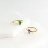 Twisted Rectangle Gem Gold Ring sold by Flaire & Co.