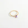 Twisted Rectangle Gem Gold Ring sold by Flaire & Co.