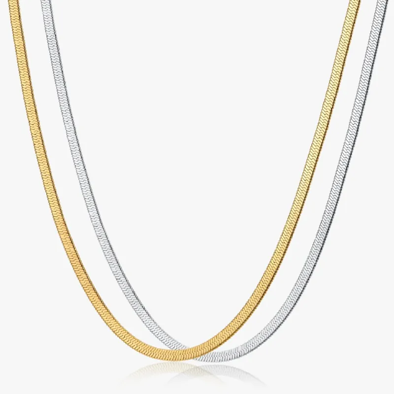 Thick Herringbone Necklace (Unisex) sold by Flaire & Co.