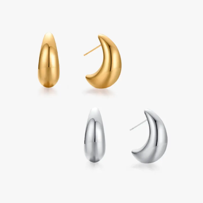 Moon Hoop Earrings (Greek Inspired Collection) sold by Flaire & Co.