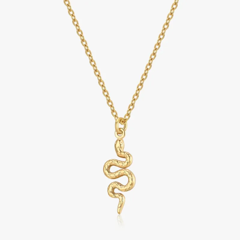 Snake Pendant Necklace in Gold sold by Flaire & Co.