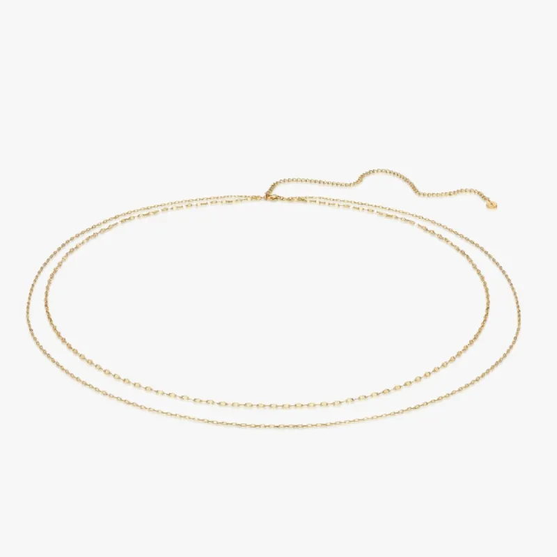 Two Layer Dainty Waist Chain in Gold sold by Flaire & Co.