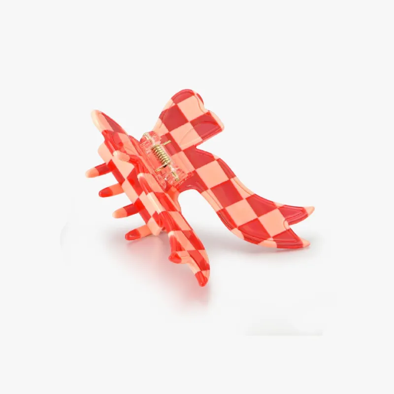 Checkered Red Bow Claw Clip sold by Flaire & Co.