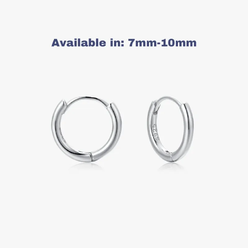 Simple Huggies in Silver sold by Flaire & Co.