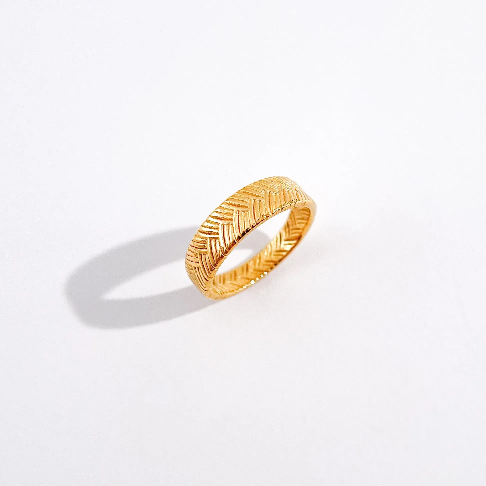 Textured Weave Ring in Gold sold by Flaire & Co.