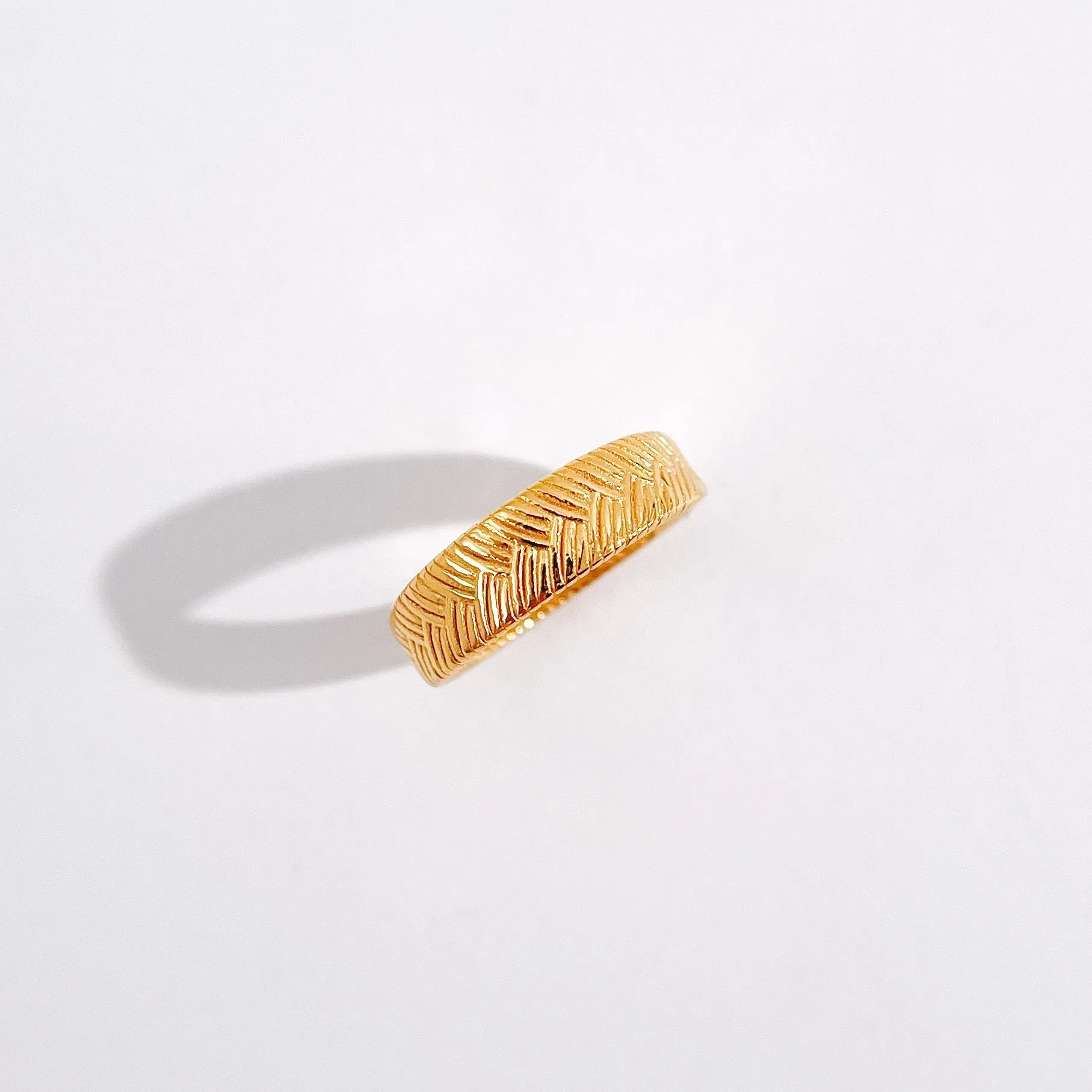 Textured Weave Ring in Gold sold by Flaire & Co. product image thumbnail 3